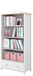 Luna LN-02 Bookcase 85cm - White Matt 85cm - thumbnail 3
