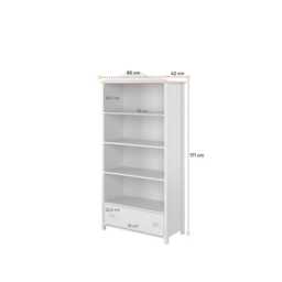 Luna LN-02 Bookcase 85cm - White Matt 85cm - thumbnail 2