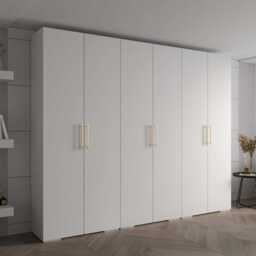 Inova III Hinged Door Wardrobe 300cm - White 300cm - thumbnail 1