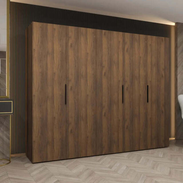 Marbella I Hinged Door Wardrobe 250cm - Oak Walnut 250cm - image 1