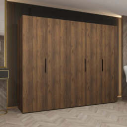 Marbella I Hinged Door Wardrobe 250cm - Oak Walnut 250cm