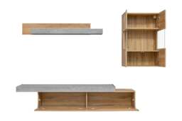 "Concrete Entertainment Unit For TVs Up To 60"" - Oak Riviera 250cm" - thumbnail 3
