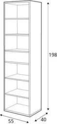 Imola IM-04 Bookcase 55cm - White Matt 55cm - thumbnail 5