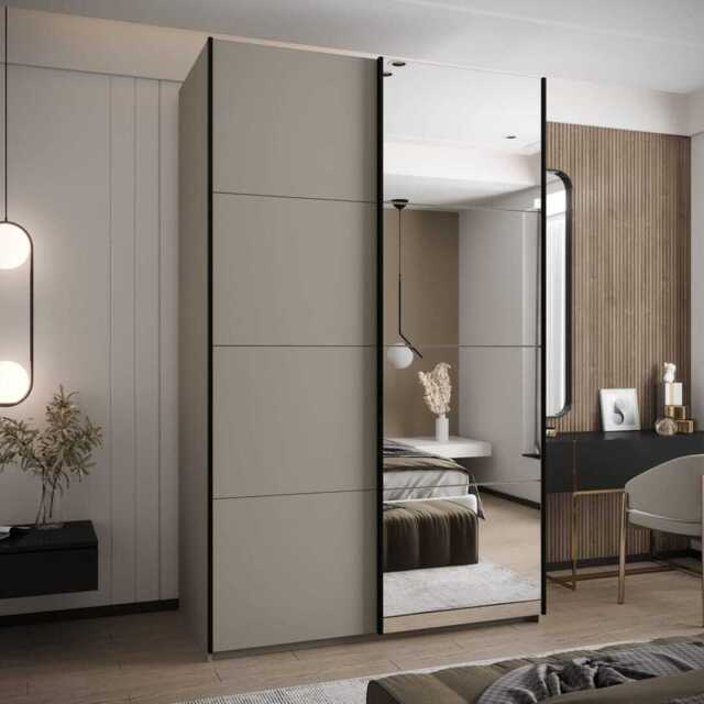 Trosa III Sliding Door Wardrobe 160cm - Cashmere 160cm - image 1