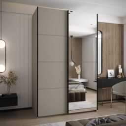 Trosa III Sliding Door Wardrobe 160cm - Cashmere 160cm