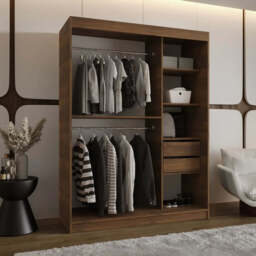 Rubino V4 Sliding Door Wardrobe 150cm - Oak Walnut 150cm - thumbnail 3