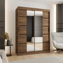 Rubino V4 Sliding Door Wardrobe 150cm - Oak Walnut 150cm - thumbnail 1