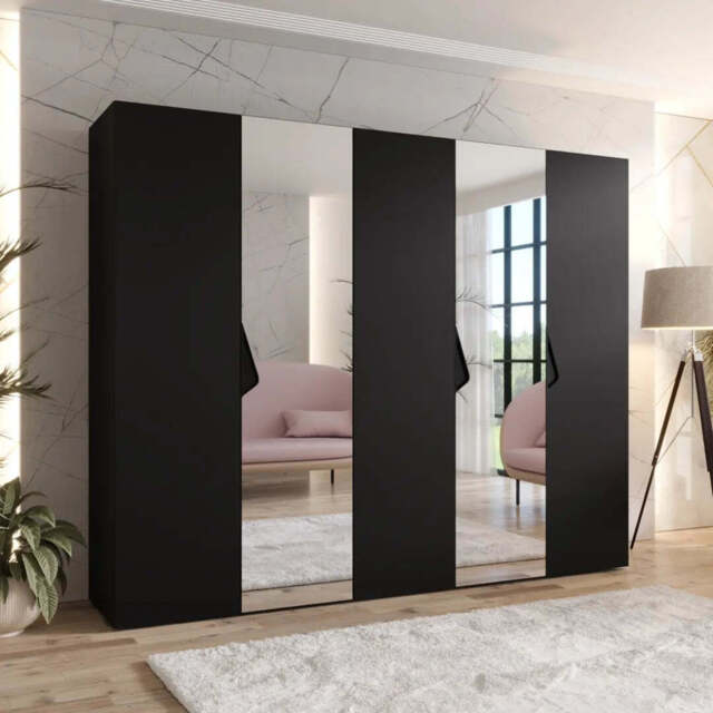 Sandi II Hinged Door Wardrobe 250cm - Black 250cm - image 1