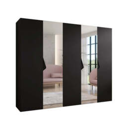 Sandi II Hinged Door Wardrobe 250cm - Black 250cm - thumbnail 4