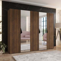 Sandi II Hinged Door Wardrobe 250cm - Black 250cm - thumbnail 2