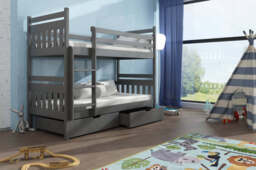 Wooden Bunk Bed Adas with Storage - Dark Chocolate Foam Mattresses - thumbnail 7
