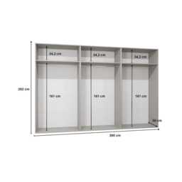 Blomvik I Hinged Door Wardrobe 300cm - White 300cm - thumbnail 8