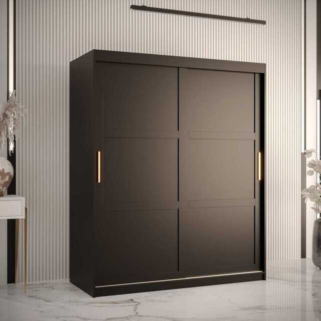 Ramiro I Sliding Door Wardrobe 150cm - Black 150cm - image 1