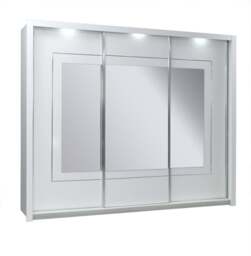 Panarea 12 Sliding Door Wardrobe 258cm - White Gloss 258cm