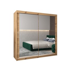 Tokyo III Sliding Door Wardrobe 200cm - Black 200cm - thumbnail 7