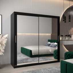 Tokyo III Sliding Door Wardrobe 200cm - Black 200cm - thumbnail 1