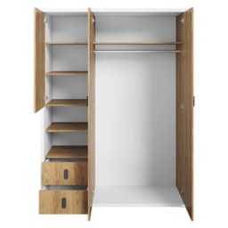 Massi MS-01 Hinged Wardrobe 150cm - Natural Hickory 150cm - thumbnail 2