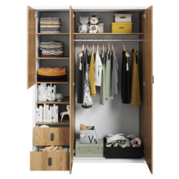 Massi MS-01 Hinged Wardrobe 150cm - Natural Hickory 150cm - thumbnail 4