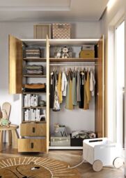 Massi MS-01 Hinged Wardrobe 150cm - Natural Hickory 150cm - thumbnail 5