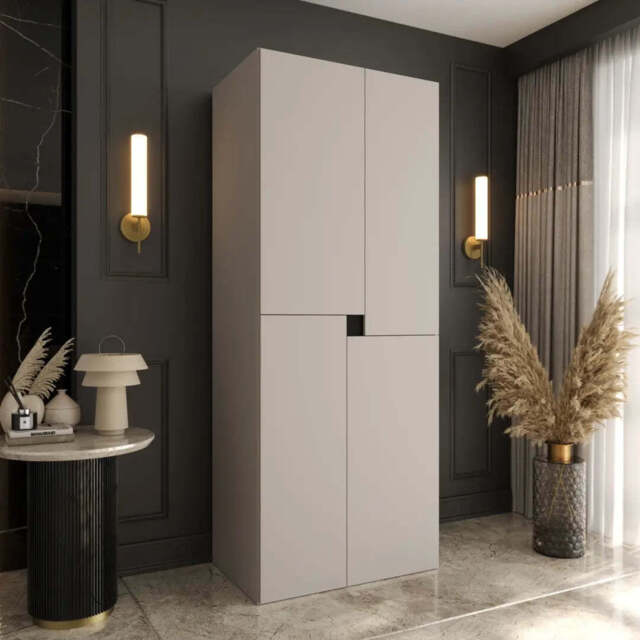 Tempo Hinged Door Wardrobe 90cm - Cashmere 90cm - image 1