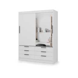 Kera Sliding Door Wardrobe 170cm - Beige 170cm - thumbnail 3