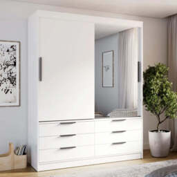 Kera Sliding Door Wardrobe 170cm - Beige 170cm - thumbnail 2
