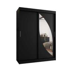 Milo Sliding Door Wardrobe 150cm - Black 150cm - thumbnail 2