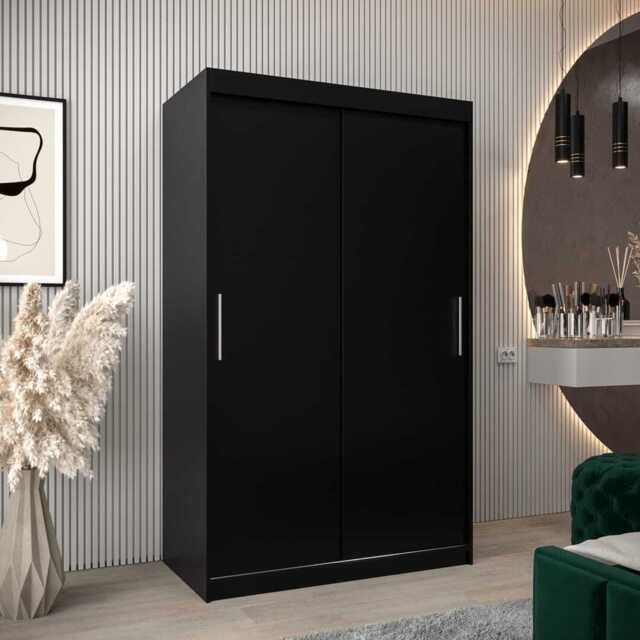 Tokyo Sliding Door Wardrobe 120cm - Black 120cm - image 1