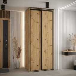 Cannes I Sliding Door Wardrobe 110cm - Black 110cm - thumbnail 2
