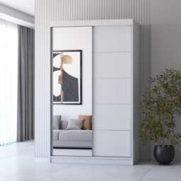 Neomi 05 Sliding Door Wardrobe 120cm - White Oak Sonoma 120cm - thumbnail 2