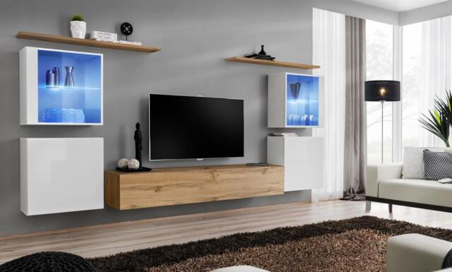 "Switch XIV Entertainment Unit For TVs Up To 75"" - Oak Wotan 320cm White" - image 1