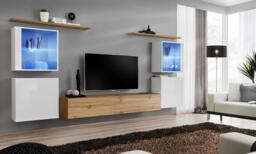 "Switch XIV Entertainment Unit For TVs Up To 75"" - Oak Wotan 320cm White" - thumbnail 1