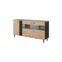 Madis Display Sideboard Cabinet 165cm - Oak Artisan 165cm - thumbnail 2