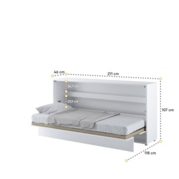 BC-06 Horizontal Wall Bed Concept 90cm - Grey Matt 90 x 200cm - thumbnail 5