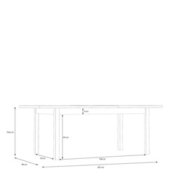 Lewisville Dining Table 160cm - Grey 160cm - thumbnail 8