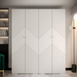 Manhattan II Hinged Door Wardrobe 200cm - White 200cm - thumbnail 1