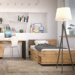 Lamelo LA20 Divan Bed [EU Small Double] - Oak Wotan 120 x 200cm - thumbnail 3
