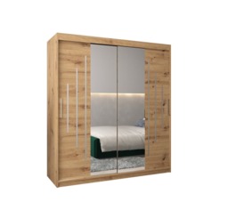 York I Sliding Door Wardrobe 180cm - Black 180cm - thumbnail 8
