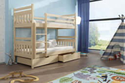 Wooden Bunk Bed Adas with Storage - White Matt Without Mattresses - thumbnail 8