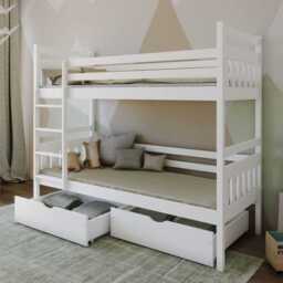 Wooden Bunk Bed Adas with Storage - White Matt Without Mattresses - thumbnail 2
