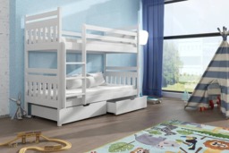 Wooden Bunk Bed Adas with Storage - White Matt Without Mattresses - thumbnail 3