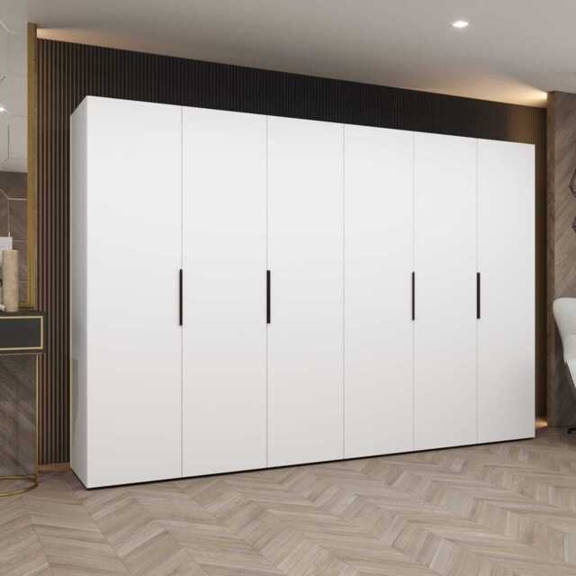 Marbella I Hinged Door Wardrobe 300cm - White 300cm - image 1
