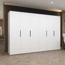 Marbella I Hinged Door Wardrobe 300cm - White 300cm - thumbnail 1