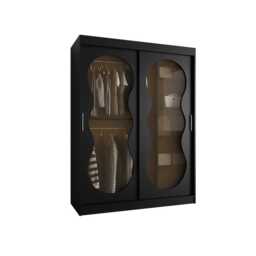 Bahrain III Sliding Door Wardrobe 150cm - Black 150cm - thumbnail 2
