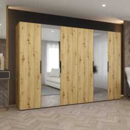 Marbella II Hinged Door Wardrobe 300cm - Oak Walnut 300cm - thumbnail 2