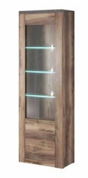 Larona 05 Tall Display Cabinet 65cm - Oak Satin 65cm - thumbnail 1