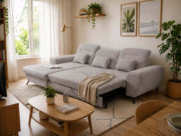 Corner Sofa Bed Alta - Navy Blue 279cm Left - thumbnail 8