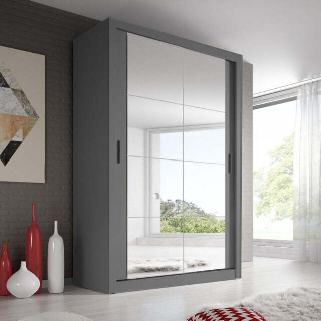 Arti 19 - 2 Sliding Door Wardrobe 120cm - Grey Matt 120cm - image 1
