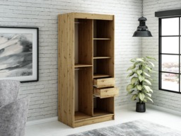 Leto V4 Sliding Door Wardrobe 100cm - Black 100cm - thumbnail 5