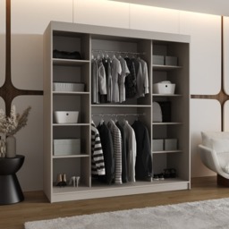 Rubino Y Sliding Door Wardrobe 180cm - Oak Walnut 180cm - thumbnail 7